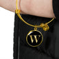 Initial W v2a - 18k Gold Finished Bangle Bracelet