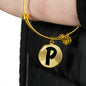 Initial P v1b - 18k Gold Finished Bangle Bracelet