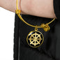 Dharma Wheel v2 - 18k Gold Finished Bangle Bracelet