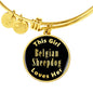 Belgian Sheepdog v2 - 18k Gold Finished Bangle Bracelet