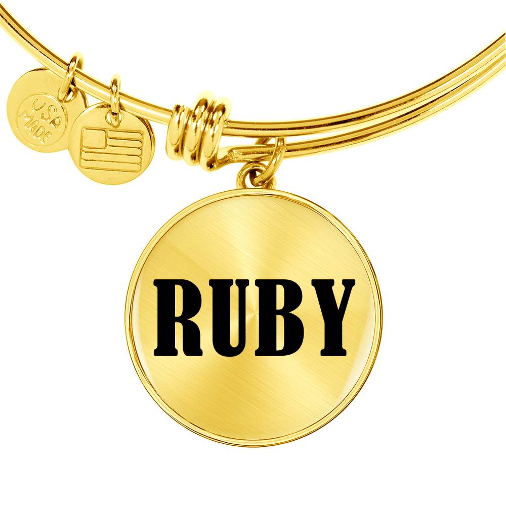 Ruby v01 - 18k Gold Finished Bangle Bracelet