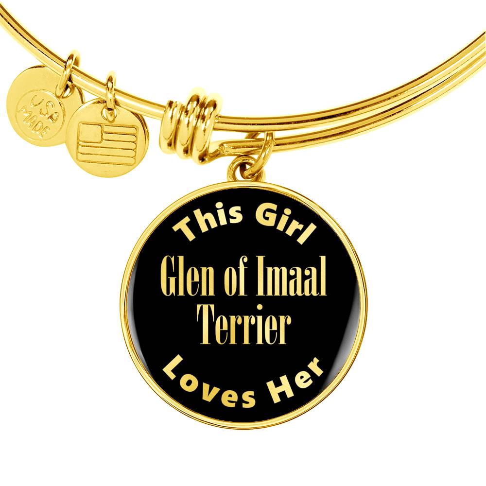 Glen of Imaal Terrier v2 - 18k Gold Finished Bangle Bracelet