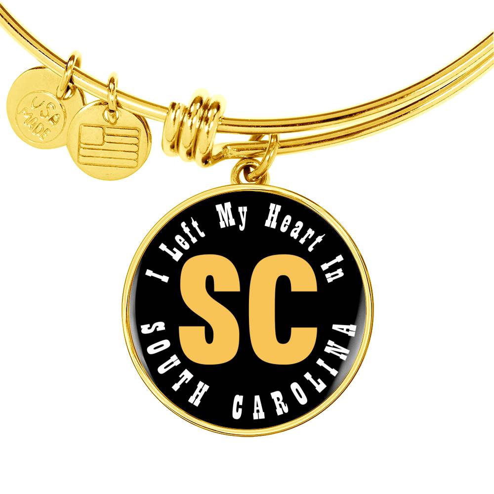 Heart In South Carolina - 18k Gold Finished Bangle Bracelet