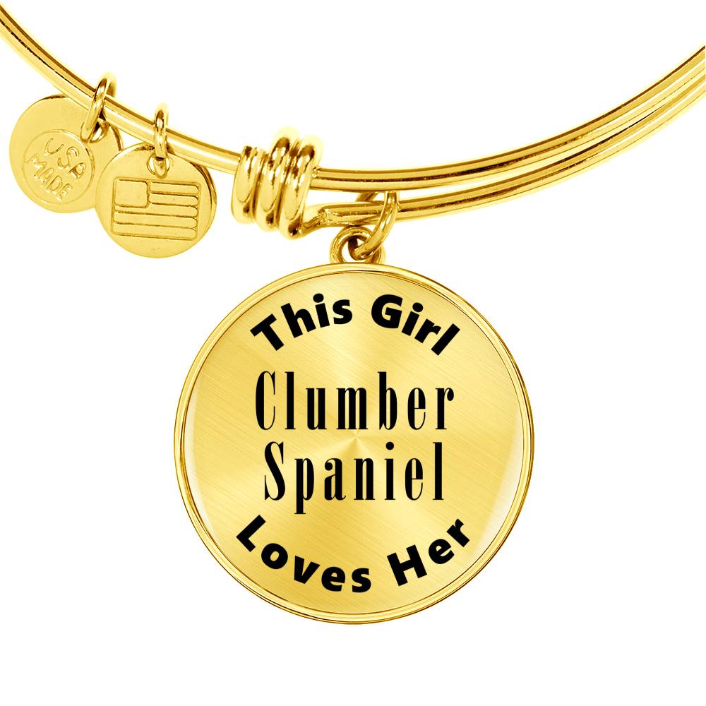 Clumber Spaniel - 18k Gold Finished Bangle Bracelet