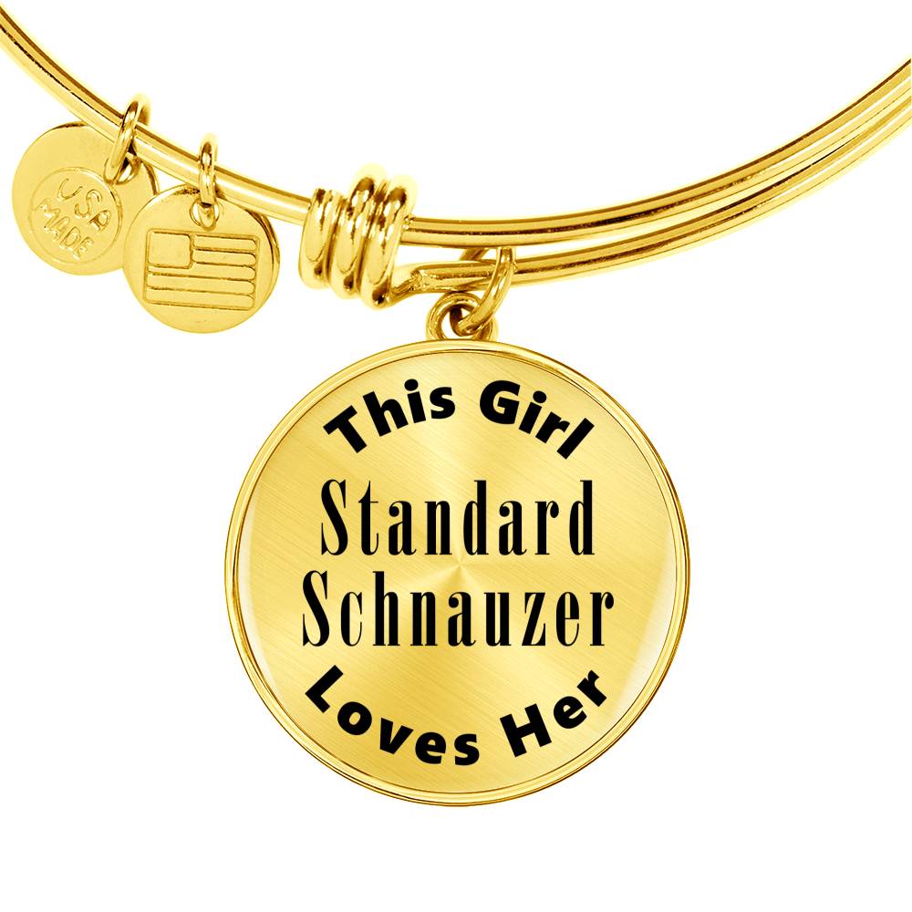 Standard Schnauzer - 18k Gold Finished Bangle Bracelet