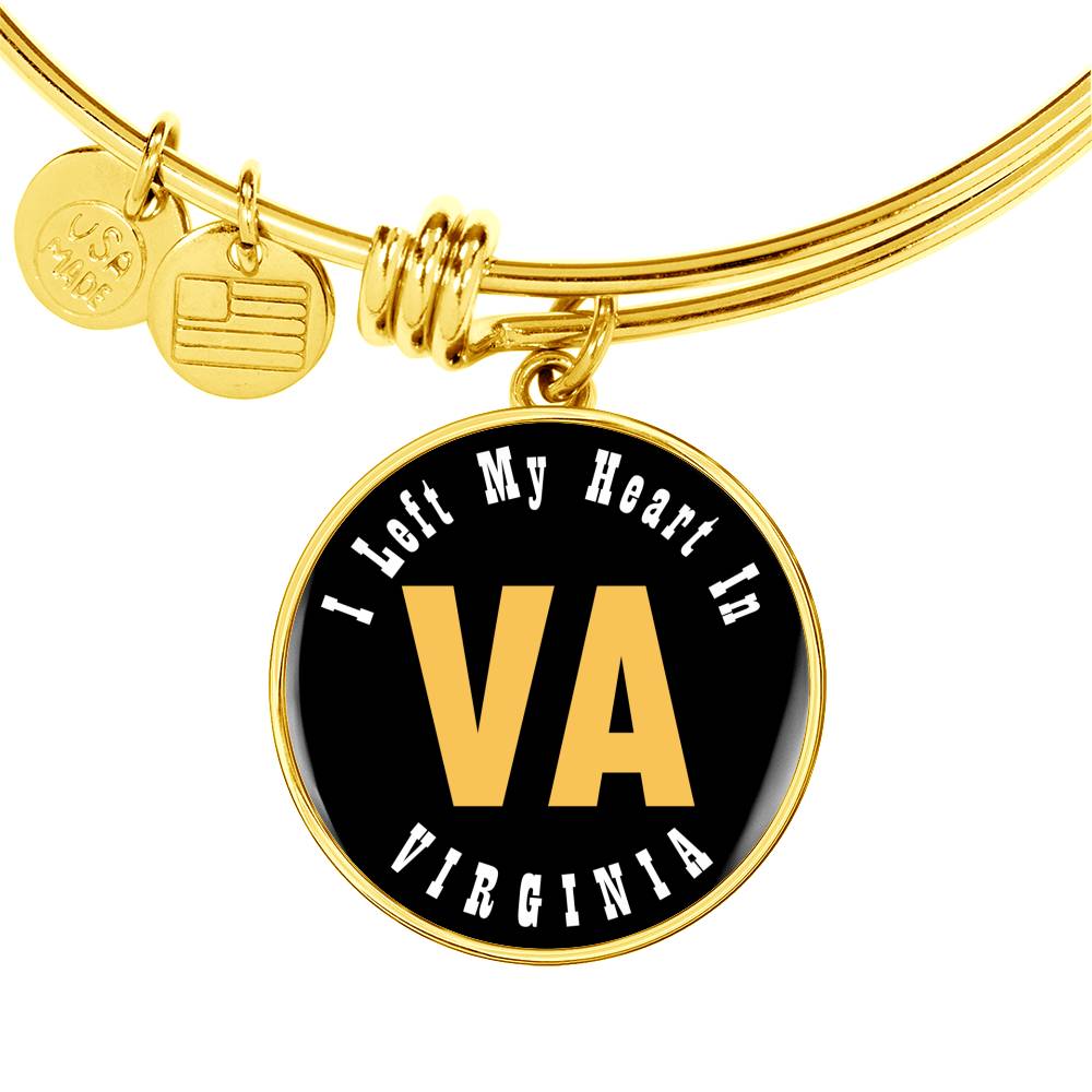 Heart In Virginia - 18k Gold Finished Bangle Bracelet