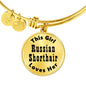 Russian Shorthair - 18k Gold Finished Bangle Bracelet