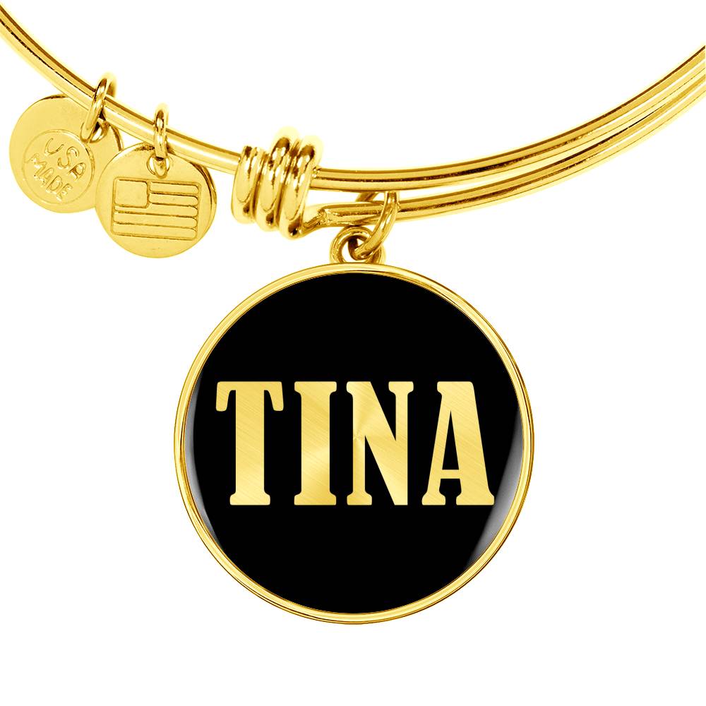 Tina v02 - 18k Gold Finished Bangle Bracelet