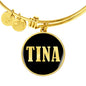 Tina v02 - 18k Gold Finished Bangle Bracelet