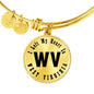 Heart In West Virginia v01 - 18k Gold Finished Bangle Bracelet