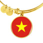 Vietnamese Flag - 18k Gold Finished Bangle Bracelet