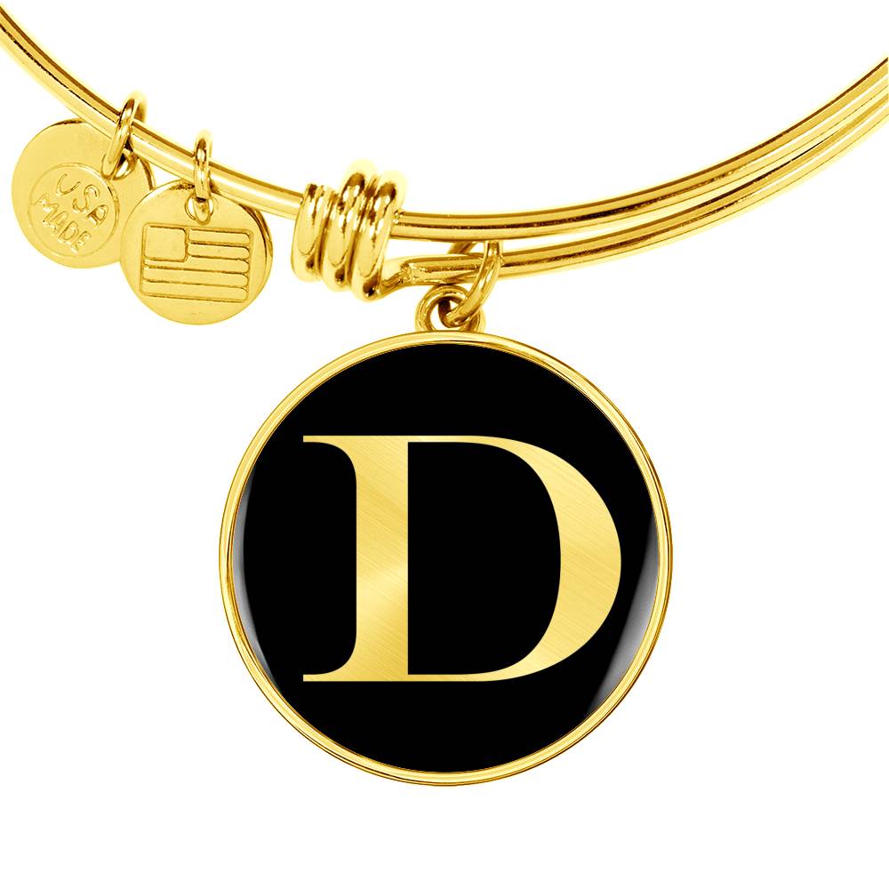 Initial D v2a - 18k Gold Finished Bangle Bracelet