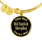 Old English Sheepdog v2 - 18k Gold Finished Bangle Bracelet