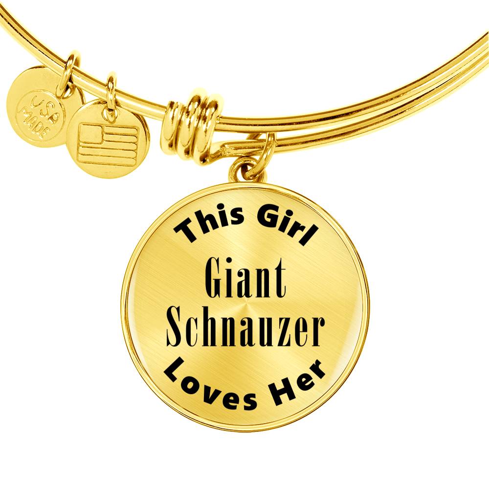 Giant Schnauzer - 18k Gold Finished Bangle Bracelet