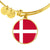 Danish Flag - 18k Gold Finished Bangle Bracelet