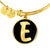 Initial E v2b - 18k Gold Finished Bangle Bracelet