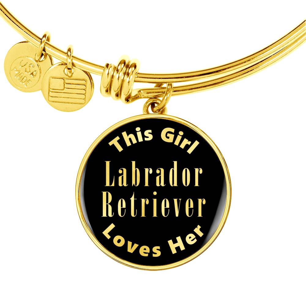 Labrador Retriever v1 - 18k Gold Finished Bangle Bracelet