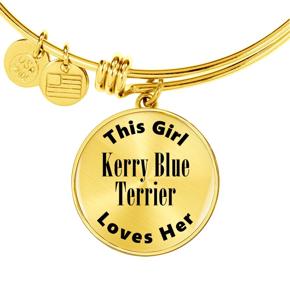 Kerry Blue Terrier - 18k Gold Finished Bangle Bracelet