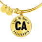 Heart In California v01 - 18k Gold Finished Bangle Bracelet
