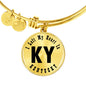 Heart In Kentucky v01 - 18k Gold Finished Bangle Bracelet