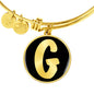 Initial G v2b - 18k Gold Finished Bangle Bracelet