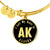 Heart In Alaska v02 - 18k Gold Finished Bangle Bracelet