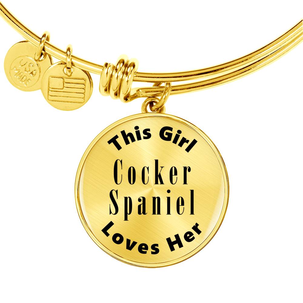 Cocker Spaniel v2 - 18k Gold Finished Bangle Bracelet