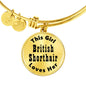 British Shorthair v2 - 18k Gold Finished Bangle Bracelet