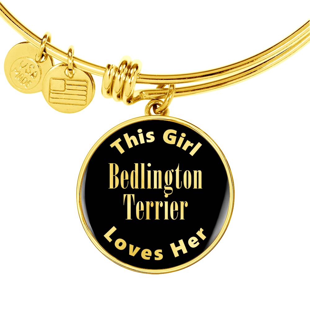 Bedlington Terrier v2 - 18k Gold Finished Bangle Bracelet