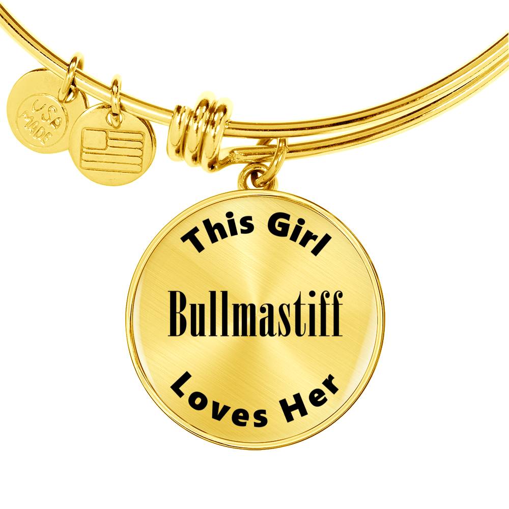 Bullmastiff - 18k Gold Finished Bangle Bracelet