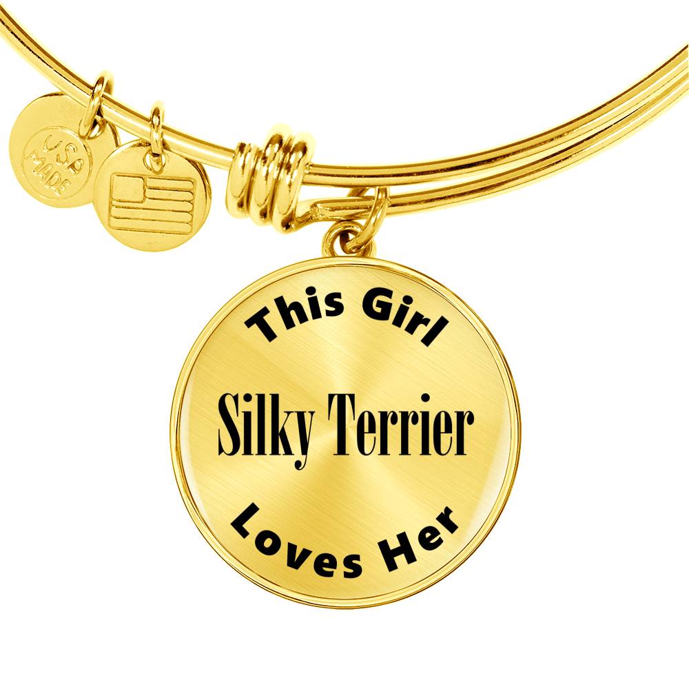 Silky Terrier - 18k Gold Finished Bangle Bracelet