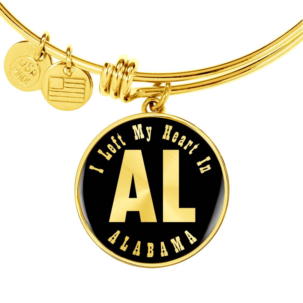 Heart In Alabama v02 - 18k Gold Finished Bangle Bracelet