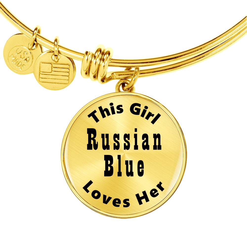 Russian Blue - 18k Gold Finished Bangle Bracelet