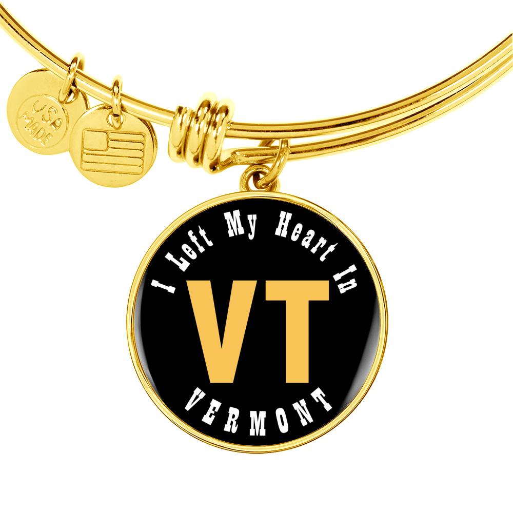 Heart In Vermont - 18k Gold Finished Bangle Bracelet