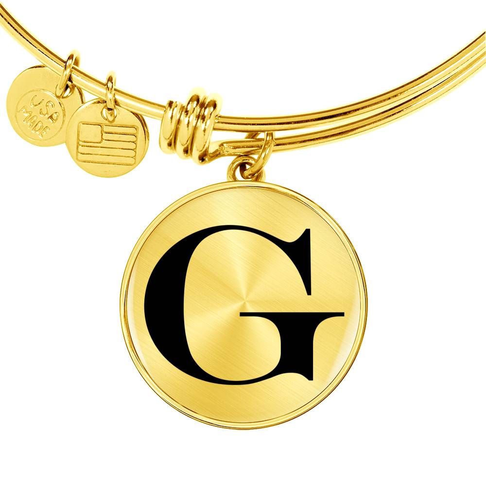 Initial G v1a - 18k Gold Finished Bangle Bracelet