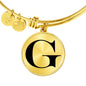 Initial G v1a - 18k Gold Finished Bangle Bracelet