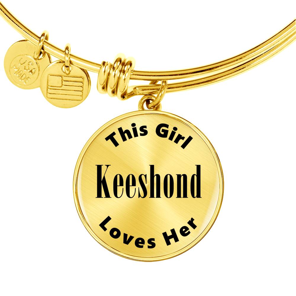 Keeshond - 18k Gold Finished Bangle Bracelet