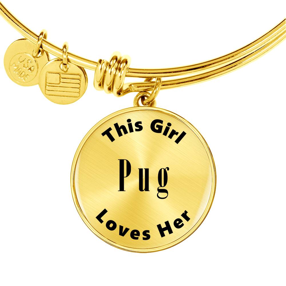 Pug v2 - 18k Gold Finished Bangle Bracelet