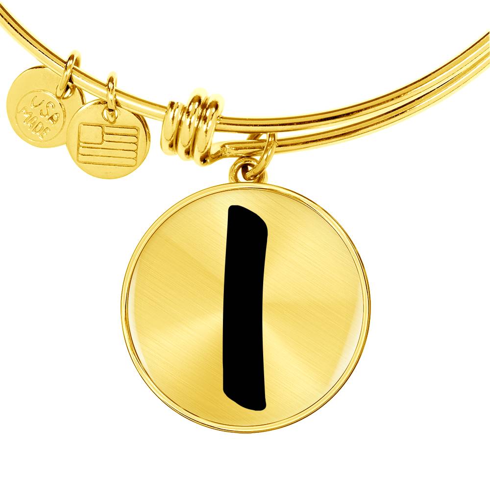 Initial I v1b - 18k Gold Finished Bangle Bracelet
