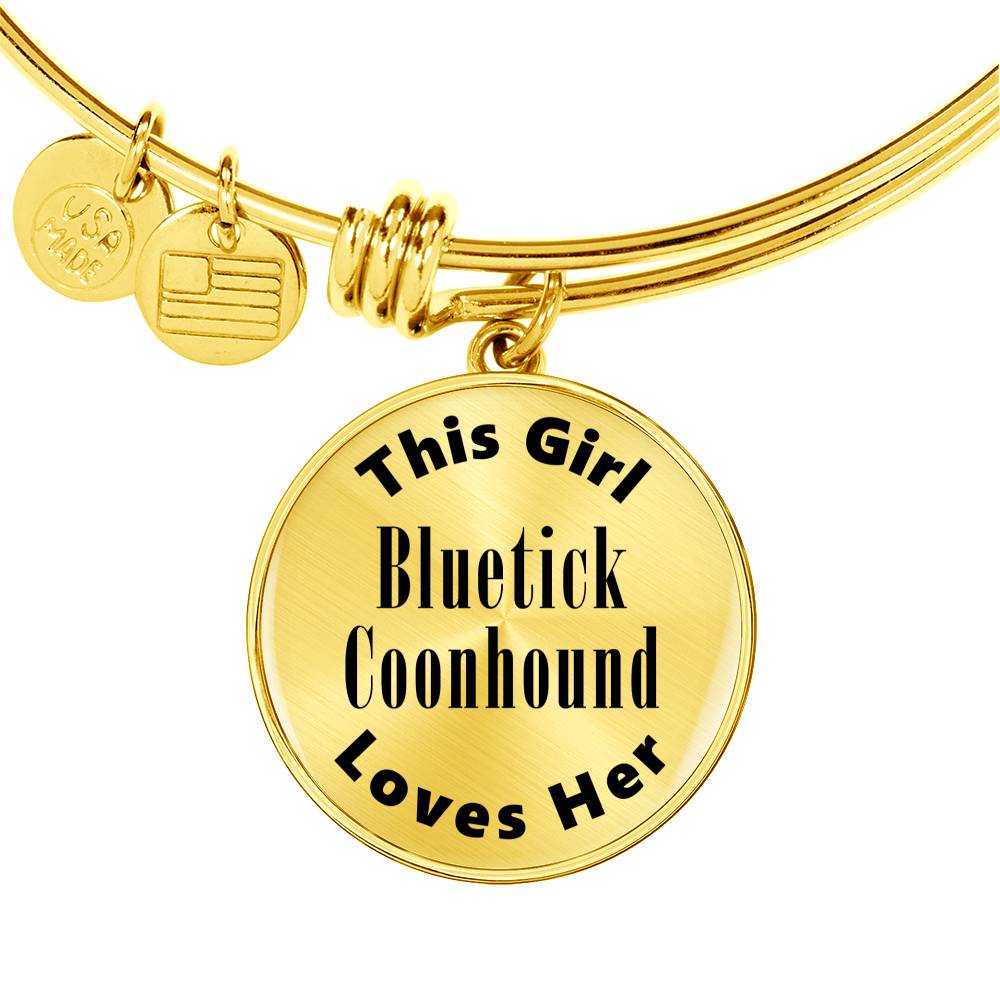 Bluetick Coonhound - 18k Gold Finished Bangle Bracelet