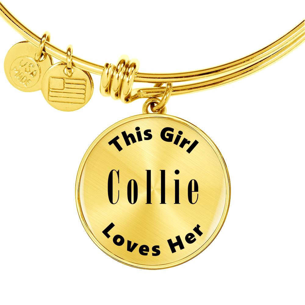 Collie - 18k Gold Finished Bangle Bracelet