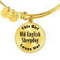 Old English Sheepdog - 18k Gold Finished Bangle Bracelet