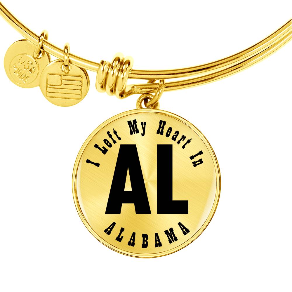 Heart In Alabama v01 - 18k Gold Finished Bangle Bracelet
