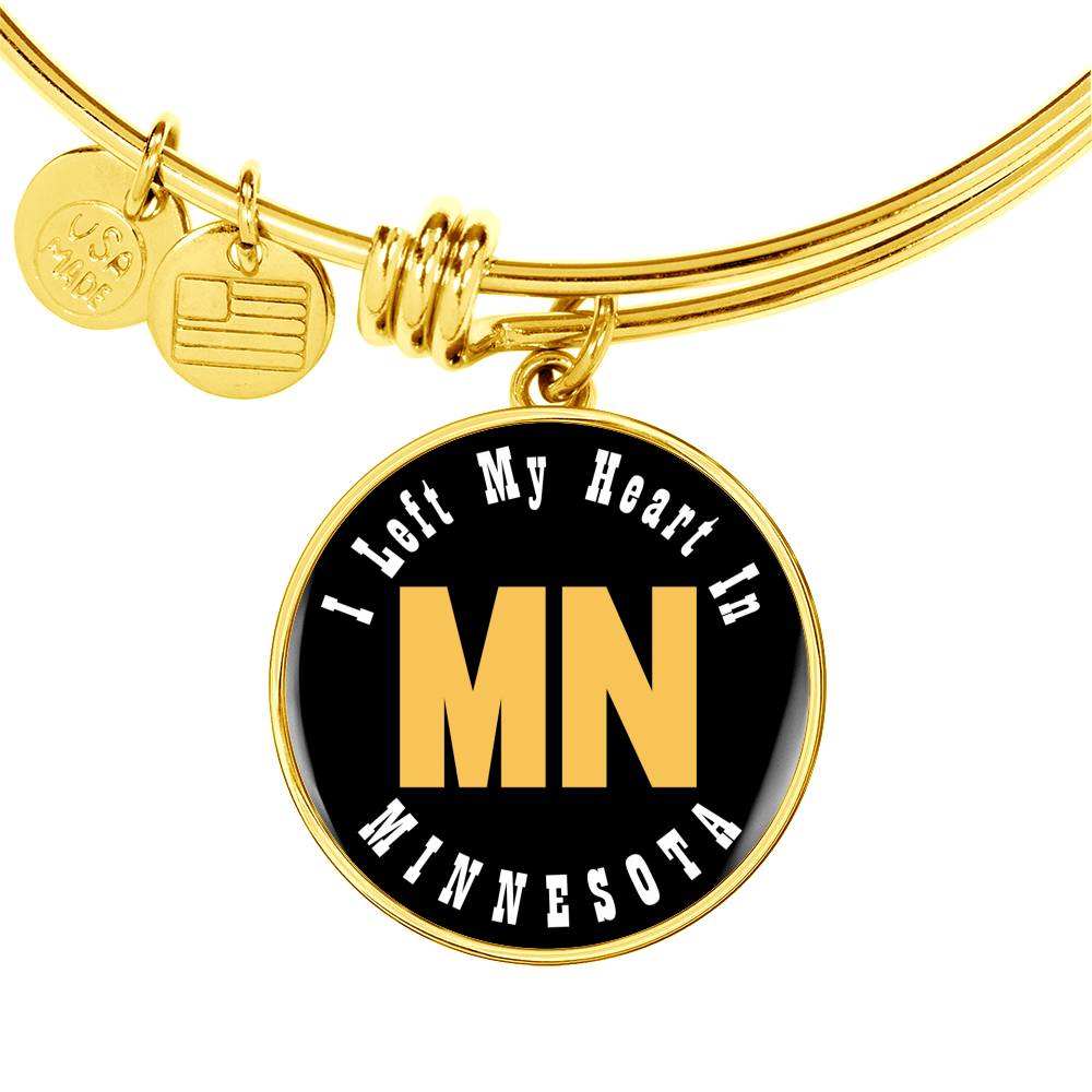 Heart In Minnesota - 18k Gold Finished Bangle Bracelet