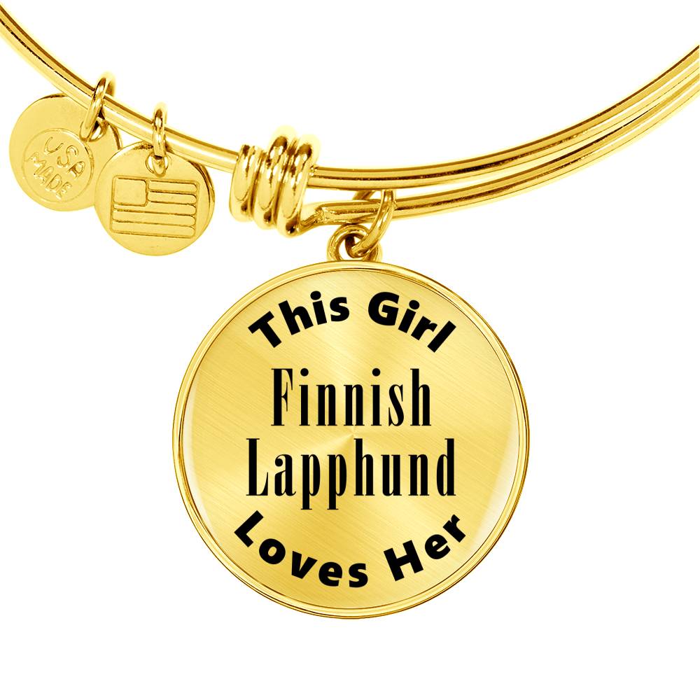 Finnish Lapphund - 18k Gold Finished Bangle Bracelet