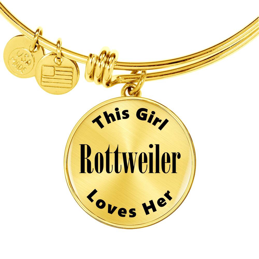 Rottweiler - 18k Gold Finished Bangle Bracelet