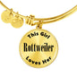 Rottweiler - 18k Gold Finished Bangle Bracelet
