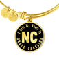 Heart In North Carolina v02 - 18k Gold Finished Bangle Bracelet