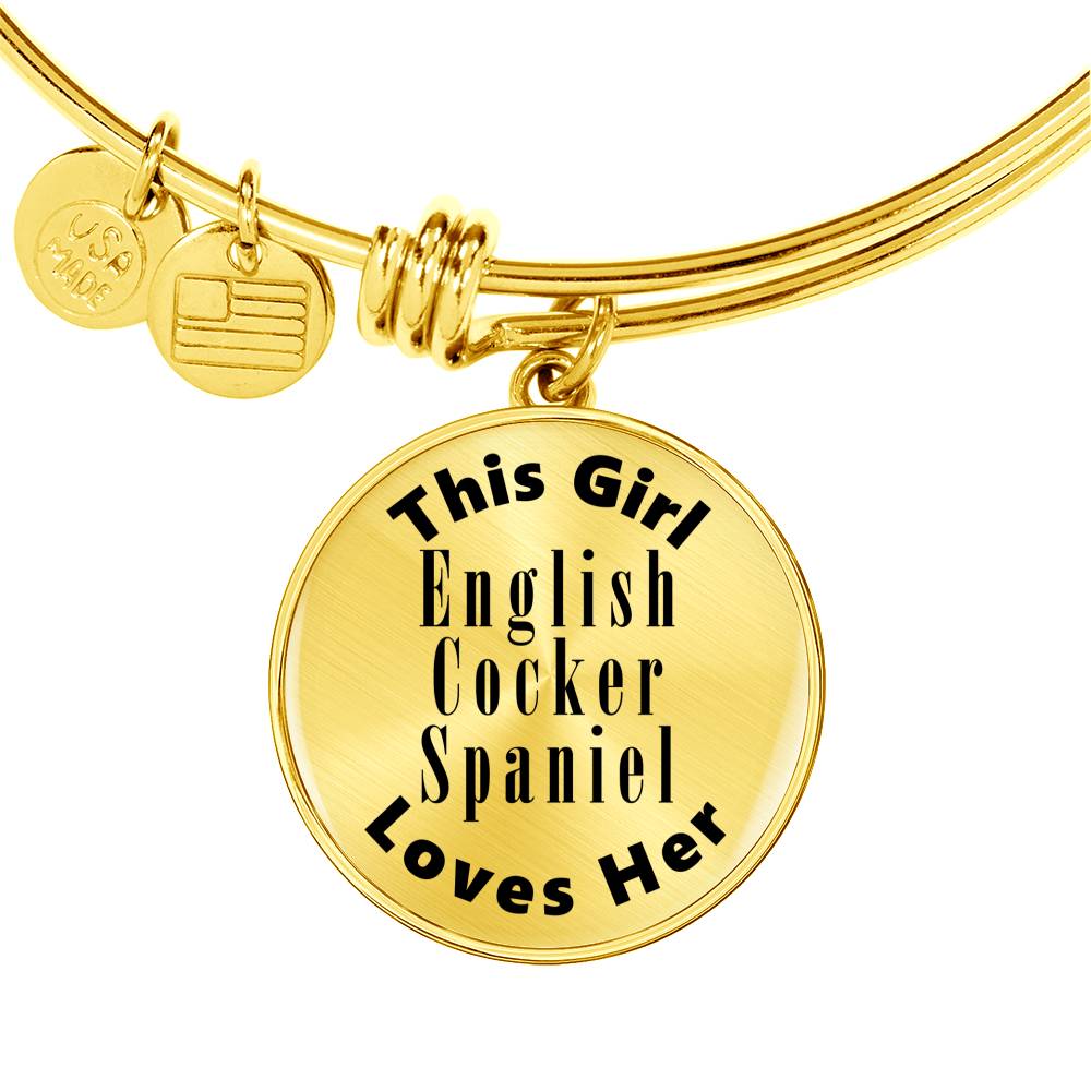 English Cocker Spaniel - 18k Gold Finished Bangle Bracelet