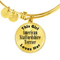 American Staffordshire Terrier - 18k Gold Finished Bangle Bracelet